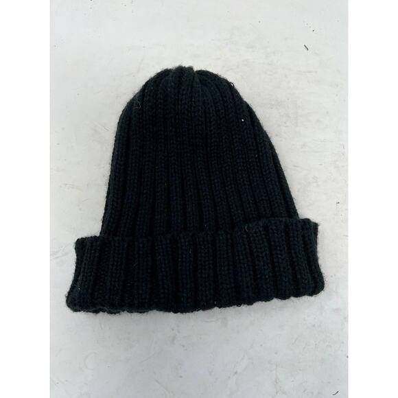 Yea Nice Black Acrylic Knit Beanie Cap - Picture 1 of 5